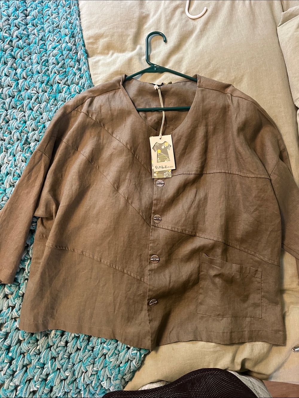 Chalet et ceci 100% linen button up jacket